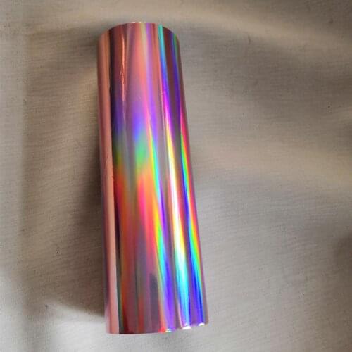 Hot stamping foil pink plain holographic foil hot press on paper or plastic 21cm or 32cm x 120m heat stamping film transfer foil