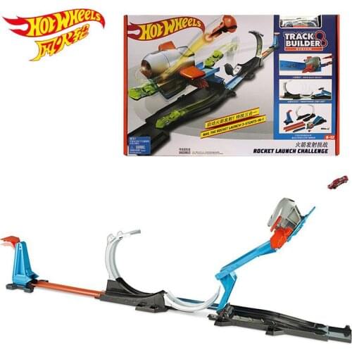 Hot Wheels Track Builder Rocket Launch Challenge Set Straight Acceleration Car Toy Educational Building Hotwheels Model Gift