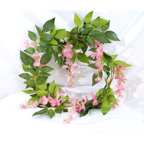Fake wisteria rattan Wedding soft outfit Living room ceiling air conditioning pipe wedding decoration