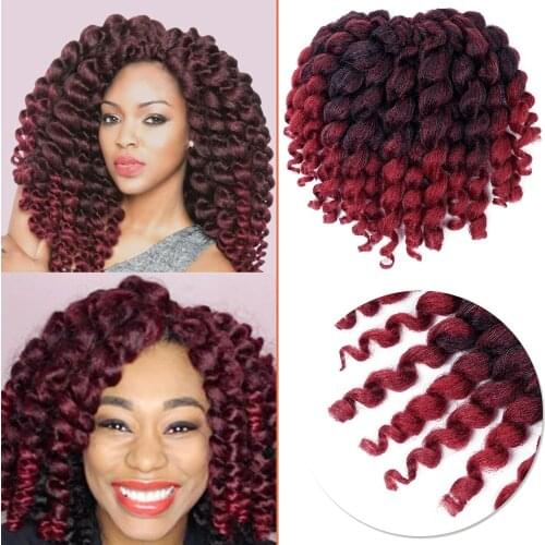 Jamaican Bounce Jumpy Wand Curls Hair Extensions Afro Fluffy Crochet Braids Wholesal Synthetic Braiding Hair For Black Women