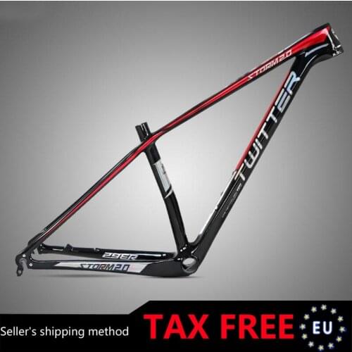 MTB Carbon Frame Twitter Storm2.0 27.5*15" 17" Cycling 29*15"17"19" XC Bike Frame 42*52 Tapered Tube BB92 EPS Quick Release Type