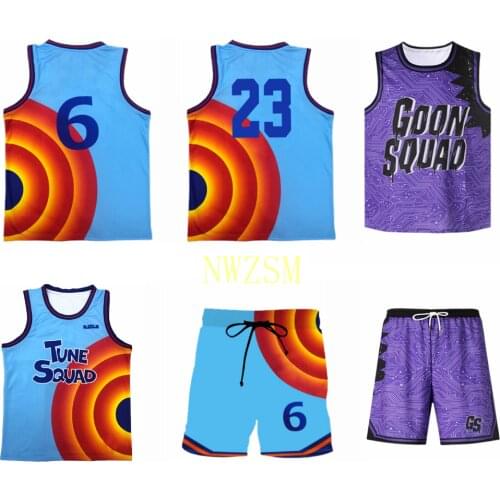 Space Basketball Shirt Jam 2 Jersey James Tune Squad Cosplay Costume A New Legacy Uniform Tops Shorts Clothes Set For Kids Adult
