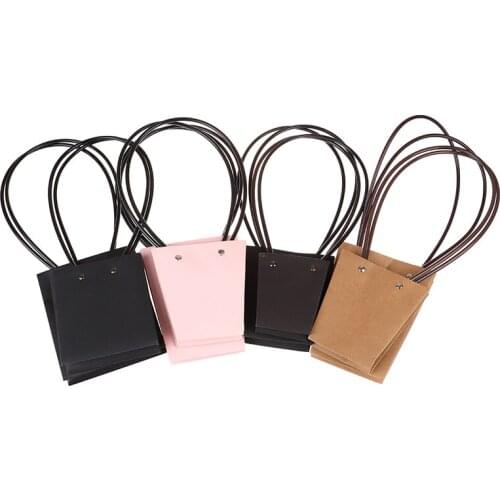 Kraft Paper Bags Flower Box with Handle Waterproof Bouquet Florist Gift Box