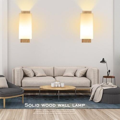 New Modern Wooden Product Wall Lamp Nordic Simple Led Bedroom Bedside Wall Lamp Creative Living Room Wall Lamp