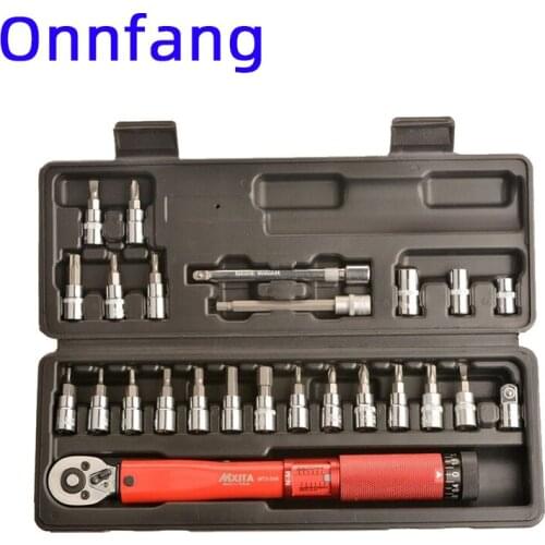 Onnfang 1/4"DR 2-24Nm Torque Wrench Bicycle Bike Tools Kit Set Tool Bike Repair Spanner Set Manual Tool Set