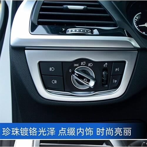 Sansour For BMW F30 F31 F32 F33 F34 2012-2020 Car Headlight Switch Button Decorative Frame Cover Trim Dashboard Molding Sticker