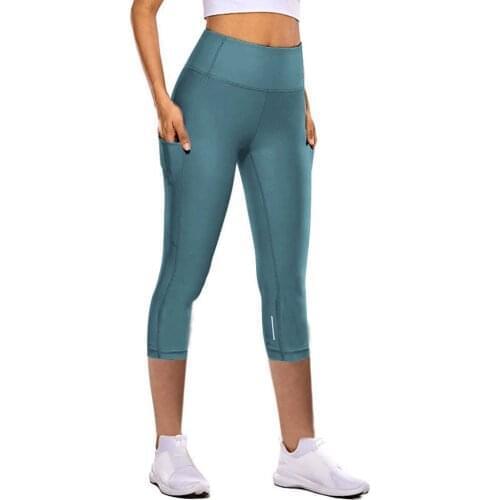 Yoga Pants Womens Tight Elastic Quick Drying Yoga Pants Reflective Seven Point Yoga Pants Leggings Sport Women Fitness Pantalon