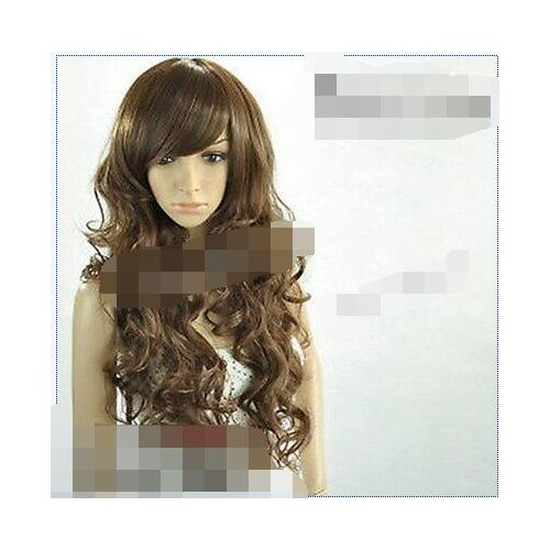 Shun peruca hair queen New Sexy long Light Brown curly Wig Party cosplays heat resistant (B0320)