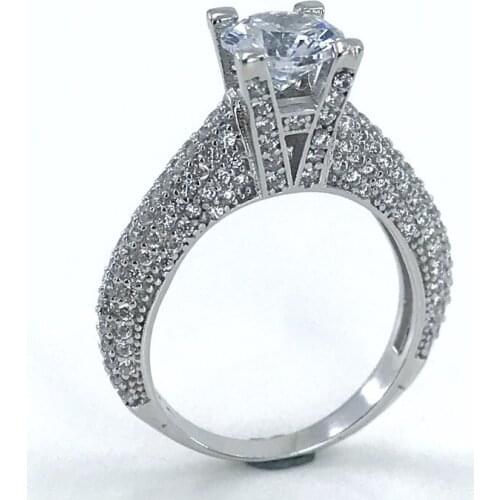 Swarovski Eiffel Model Top Quality Engagement Silver Ring