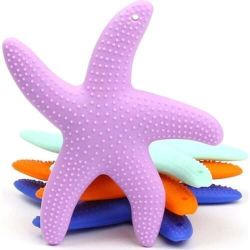 Dancing Starfish Silicone Baby Teether BPA Free Silicone Teether Beads Chewing Baby Teething Pendant Tooth Training Toys