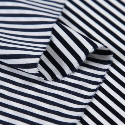 High quality European and American polyester stripe printed chiffon fashion fabric
