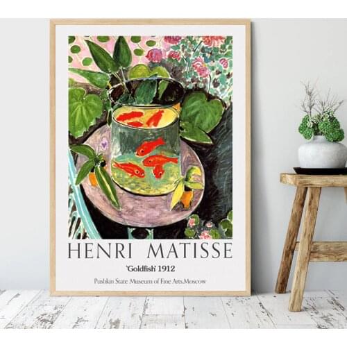 Matisse Exhibition Poster Henri Matisse Goldfish Painting Canvas Prints Pushkin Museum Moscow Museum Wall Art Picture Home Decor