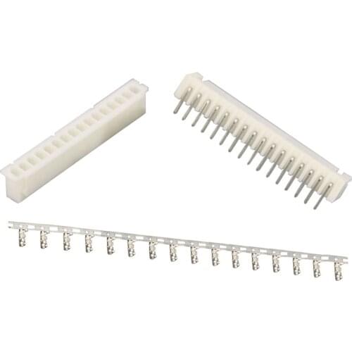 XH2.54-16P 16Pin Curved needle spacing 2.54mm connectors Male and Female Plug + terminals