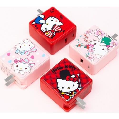 Hello Kitty PD Fast Charge Mobile Phone Charger Cartoon Dual Port Charging Head 30W for Iphone12 Hello Kitty Charger