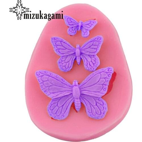1pcs UV Selected Resin Jewelry Liquid Silicone Mold Three Butterflies Resin Charms Mold For DIY Decorate Making Molds