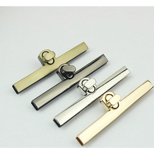 10Pcs 96X11mm Metal Rectangle Lock Clasp Bag Cover Clip Twist Turn Locks Buckle DIY Luggage Handbag Hardware Accessories