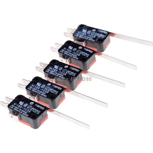 10Pcs Long Straight Hinge Lever SPDT Micro Limit Switch V-153-1C25