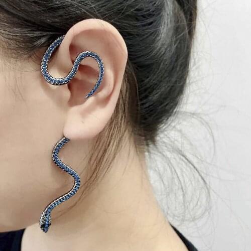 2021 New Popular Snake Long Earrings for Women Metal Personality Pendant No Piercing Unusual Earring Fashion Jewelry Party Gift