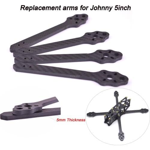 3K Full Carbon Fiber arm 5mm Replacement Spare Arms for Johnny 5inch 220mm frame kit FPV Quadcopter Drone