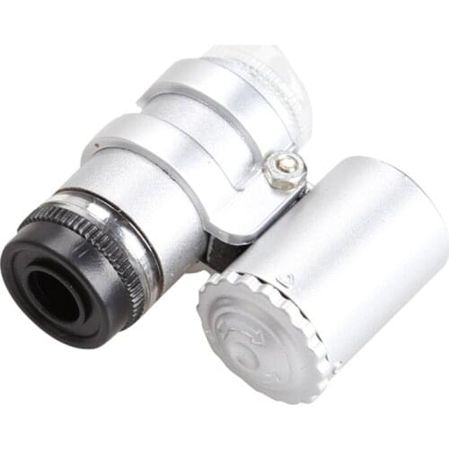 45X Mini Microscope with LED Lamp Magnifier Jewelry Cash Identify Tools XIN-Shipping