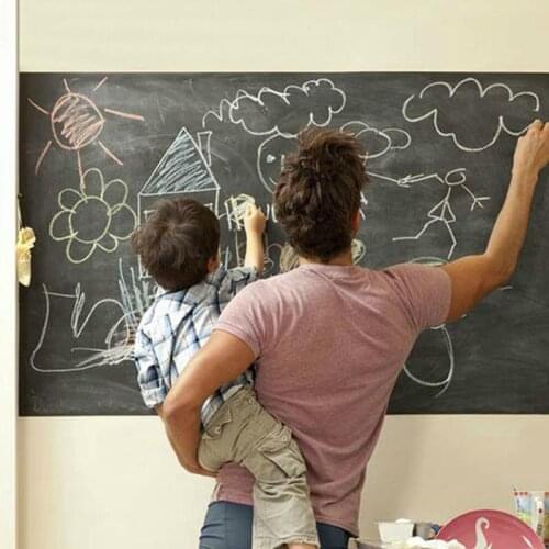 45 X 200cm Kids Blackboard Wall Sticker Removable Tailorable Chalkboard Decal Children Blackboard Sticker Label for Boy Girls