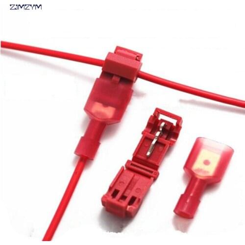 5pcs/lot T Type Quick Splice Crimp Terminal Wire Convenient Connector without breaking line For 0.5-1.5/1.5-2.5/4-6 Wire Line