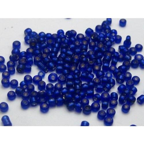 5000 Glass Seed Beads 2mm silver lined Royal Blue + Storage Box