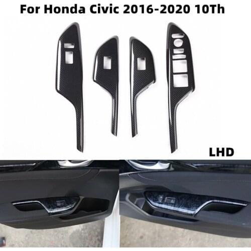 For Honda Civic 10Th 2016-2020 Accessories Armrest Window Rise Lift Down Control Switch Door Lock Panel Cover Trim Mouldings