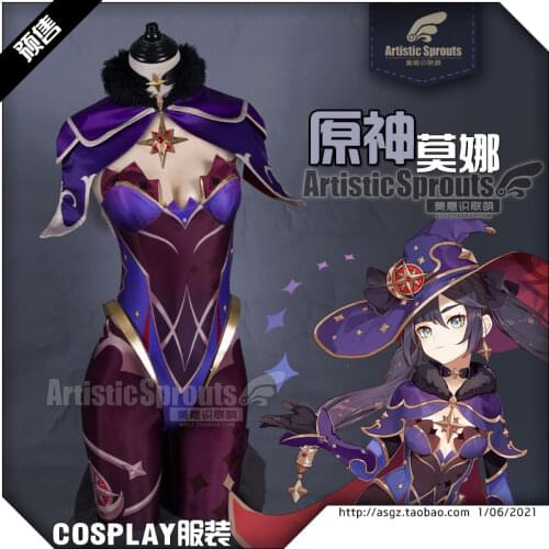 Anime Game Genshin Impact MONA Original Battle Dress Uniform+Hat Gorgeous Outfit Cosplay Costume Women Halloween Free Shipping