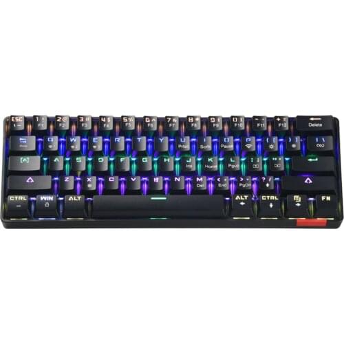 Wireless Mechanical Keyboard with Bluetooth 5.0 and C-Type Wired 61 Keys Gaming Keyboard for PC Laptop Gamers