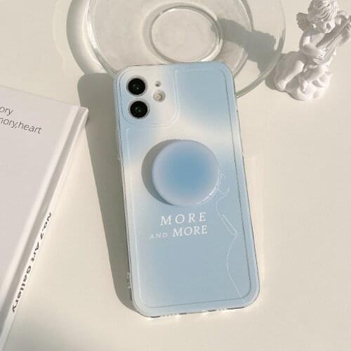 Retro girls profile art bracket Holder Stand Korean Phone Case For iPhone 11 12 Pro Max Xr Xs Max 7 8 Plus 7Plus case Cute cover