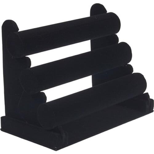 Hot Sale Black Velvet 3 Tier Watch Bracelet Bangle Jewelry Display Organizer Holder Rack Stand 303x172x240mm Showcase Display