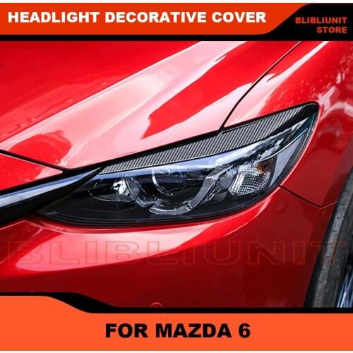 For Mazda 6 M62017-2019 Car styling ABS Headlight Eyebrow Decorative Cover Sticker Trim Exterior Headlamp Eyelid Auto Parts