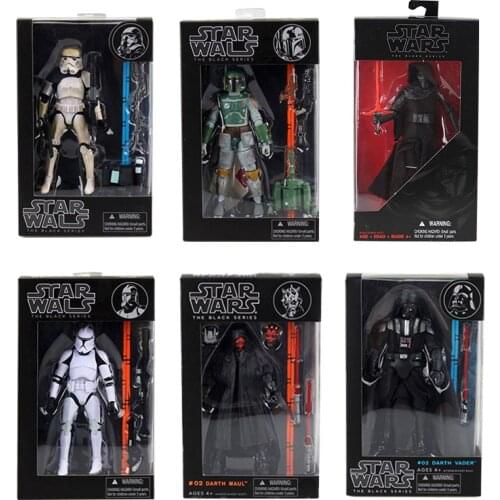 Star Wars Black Disney Toys Stormtrooperb Style Boba Fett Darth Range Action Figure Anime Christmas Birthday Gift Dolls for Kids