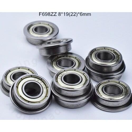 F698ZZ 8*19(22)*6mm 10pieces bearing ABEC-5 Flange bearings 698 F698Z F698ZZ chrome steel deep groove bearing