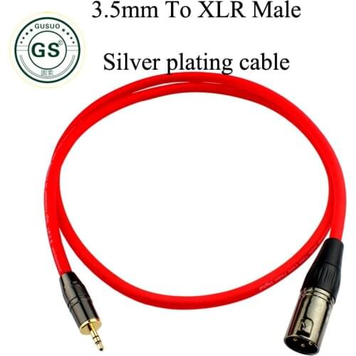 Silver plating Cable 3.5mm 1/8 inch Jack to XLR 3P Male Female Cable Audio Stereo Speaker Headphone Microphone 0.5M-30M