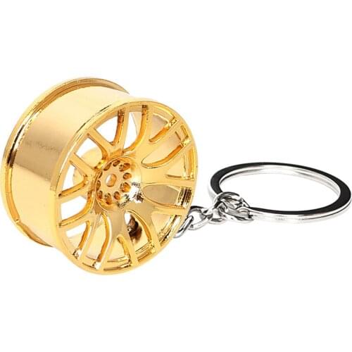 LEEPEE Auto Accessories Decors Car Wheel Rim Model Key Chain Wheel Hub Key Ring Metal Keychain
