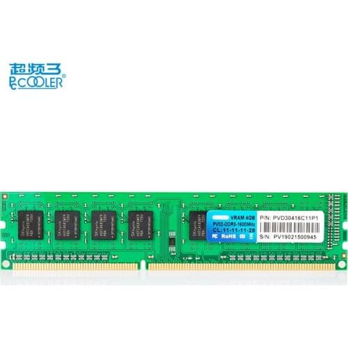 PcCooler DDR3 DRAM 4GB 8GB 1600MHz desktop PC Memorias RAM Stick Memory Module Computer Desktop New Long Dimm for Intel & AMD