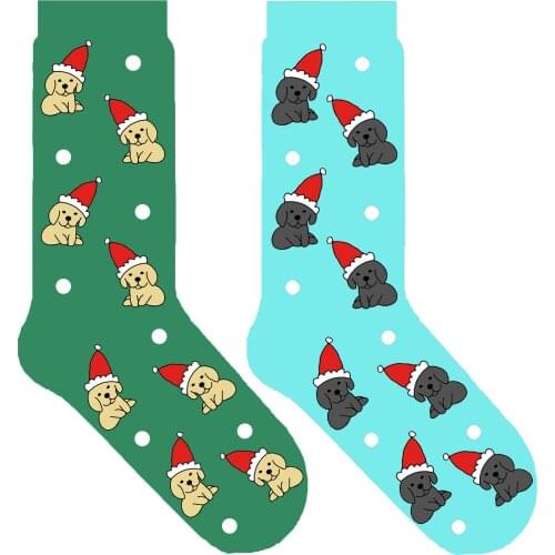 Merry Christmas socks with Labrador retriever socks for women fun socks snow lab puppy dog themed gift Xmas 50 pair/lot ORIGINAL