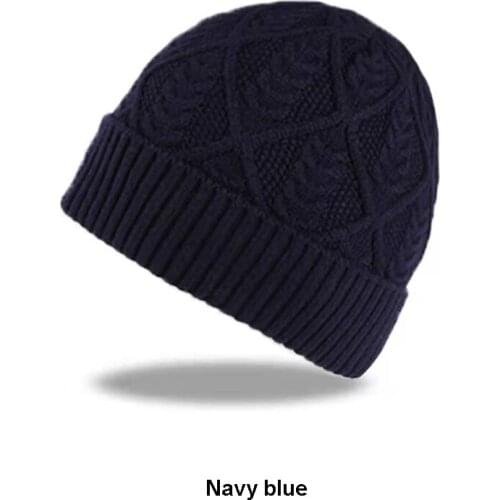 2021 Winter Warm Skullies Beanies Men Winter Hat Male Warm Knitted Hats Fleece Beanie Hat Thick Windproof Brimless Fluff Bonnet