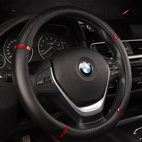 New Sports Style Carbon Fiber Car Steering Wheel Cover Four Seasons Universal Anti-slip Personality Handlebar Cover Wholesale