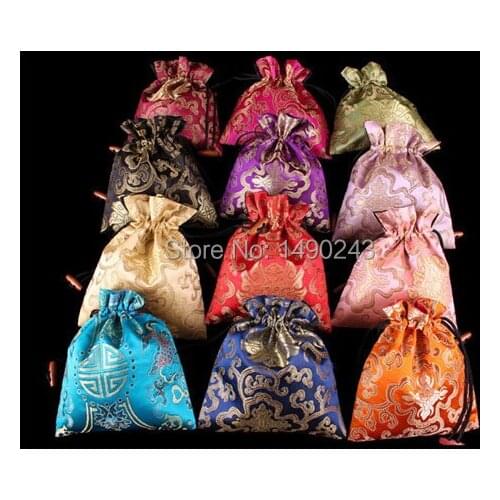 Wholesale 15x18 cm Mix Color Chinese Style Embroider Jewelry Bags,Sold by Lot,10 Pcs each Lot