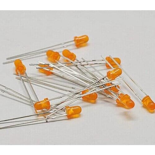 100PCS/LOT 5mm orange lamp orange light F5 highlight LED straight into round head orange light LED