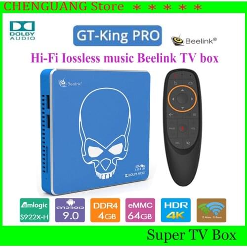 Original New Beelink GT-King Pro TV Box Android 9.0 4G+64G Amlogic S922X-H Hi-Fi Lossless Sound with Dolby Audio 2.4G+5.8G WIFI