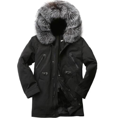 Parka Coat 2020 Pie To Overcome Male Long Section Detachable Rex Rabbit Fur Grass Liner Fur Fox Fur Raccoon Fur Collar