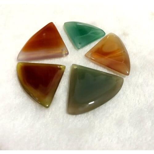 Wholesale 4pcs/lot Natural Mixed Agat e Carnelian Pendant fan-shaped Natural Gem Stone pendant,30mm
