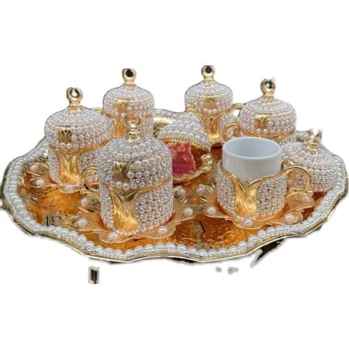 Zq Luxury Coffee Cup Ceramic Cup Gall Pearl Ottoman Style Retro Noble