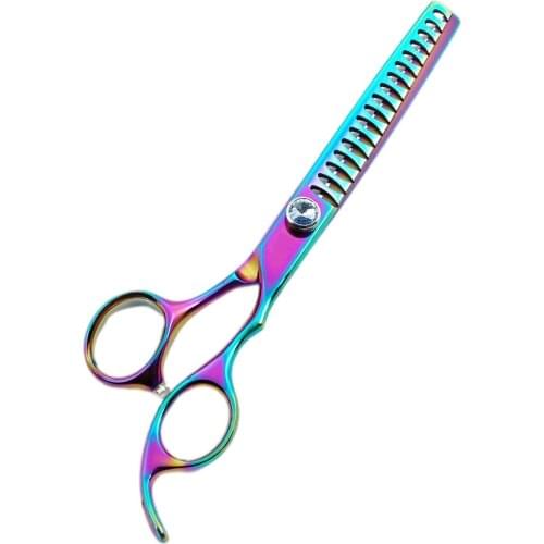 6.5 Inch High Grade Violet Japanese Stainless Steel 440c Salon Dog Pet Grooming Hair Thinning Scissors