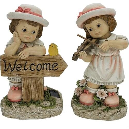 Sculpture Cartoon Kids Outdoor Garden Landscape Decoration Resin Craft Ornament Home Accessories home decor decorations