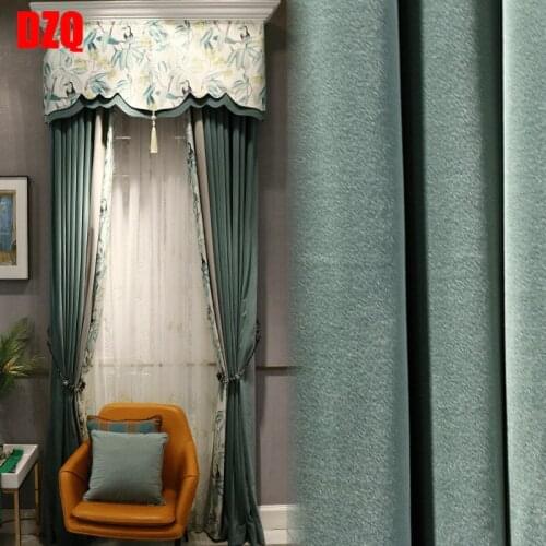 American-Style Modern Mirco Velvet Printed Window Shade Cloth Custom Curtains for Living Room Bedroom luxury blackout curtains